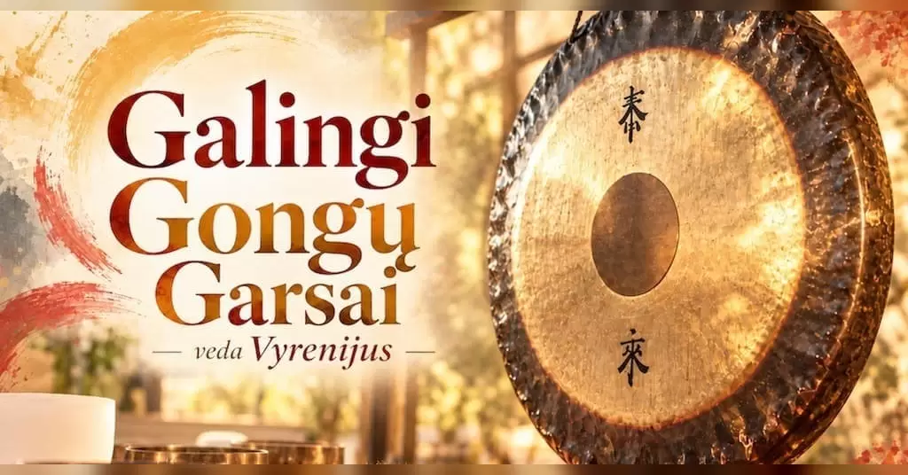 Maudynės Gonge - galingų garsų improvizacija. Veda Vyrenijus.