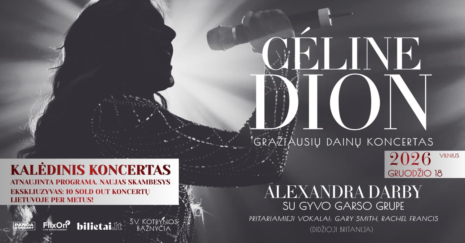 Kalėdinis šou: Gražiausių CELINE DION dainų koncertas | atlieka Alexandra Darby su gyvo garso grupe | PAPILDOMAS